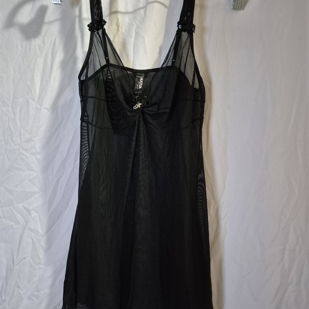 Vintage Hustlerr Elegant Black Sheer Nightgown